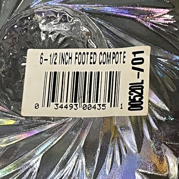LE Smith Aztec Heritage Compote Iridescent Carnival Glass Whirling Star Pattern - Picture 10 of 14